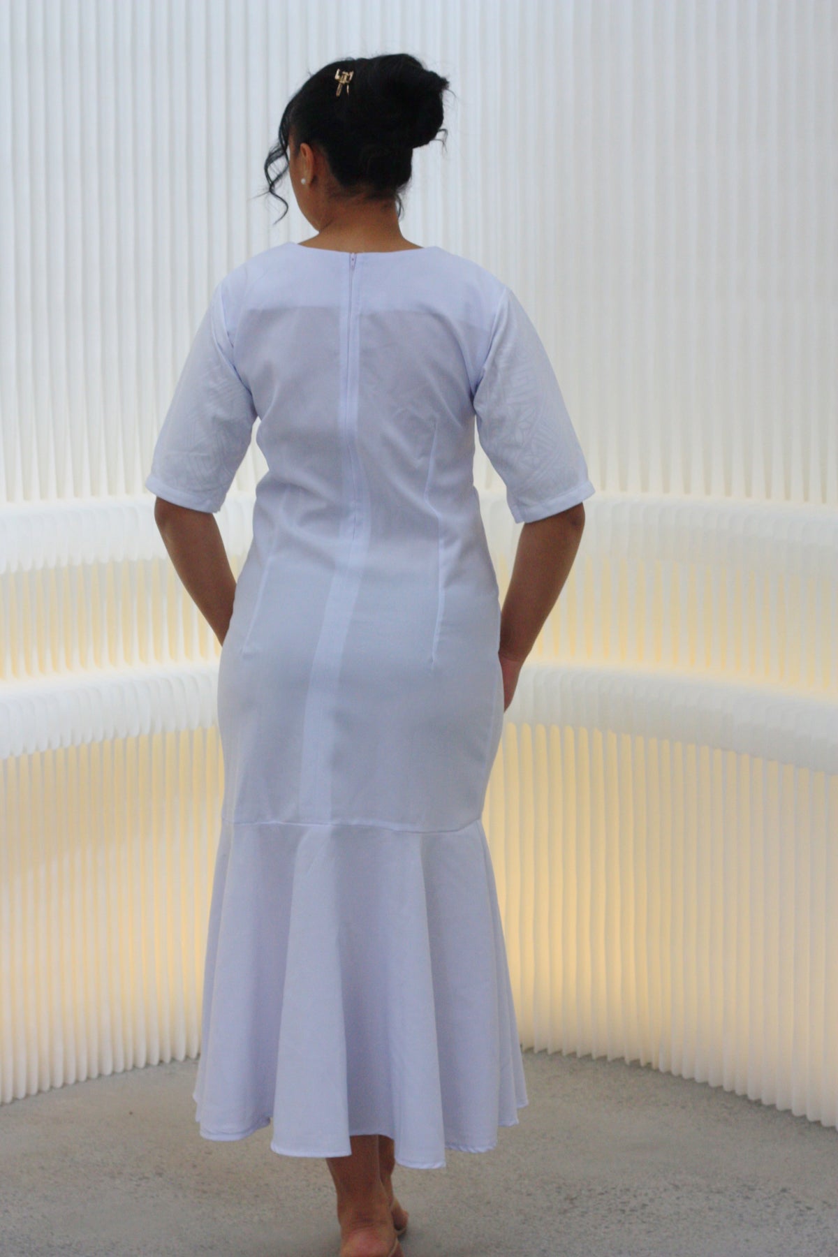 Polynesian Fashion Women's White Elei Dress