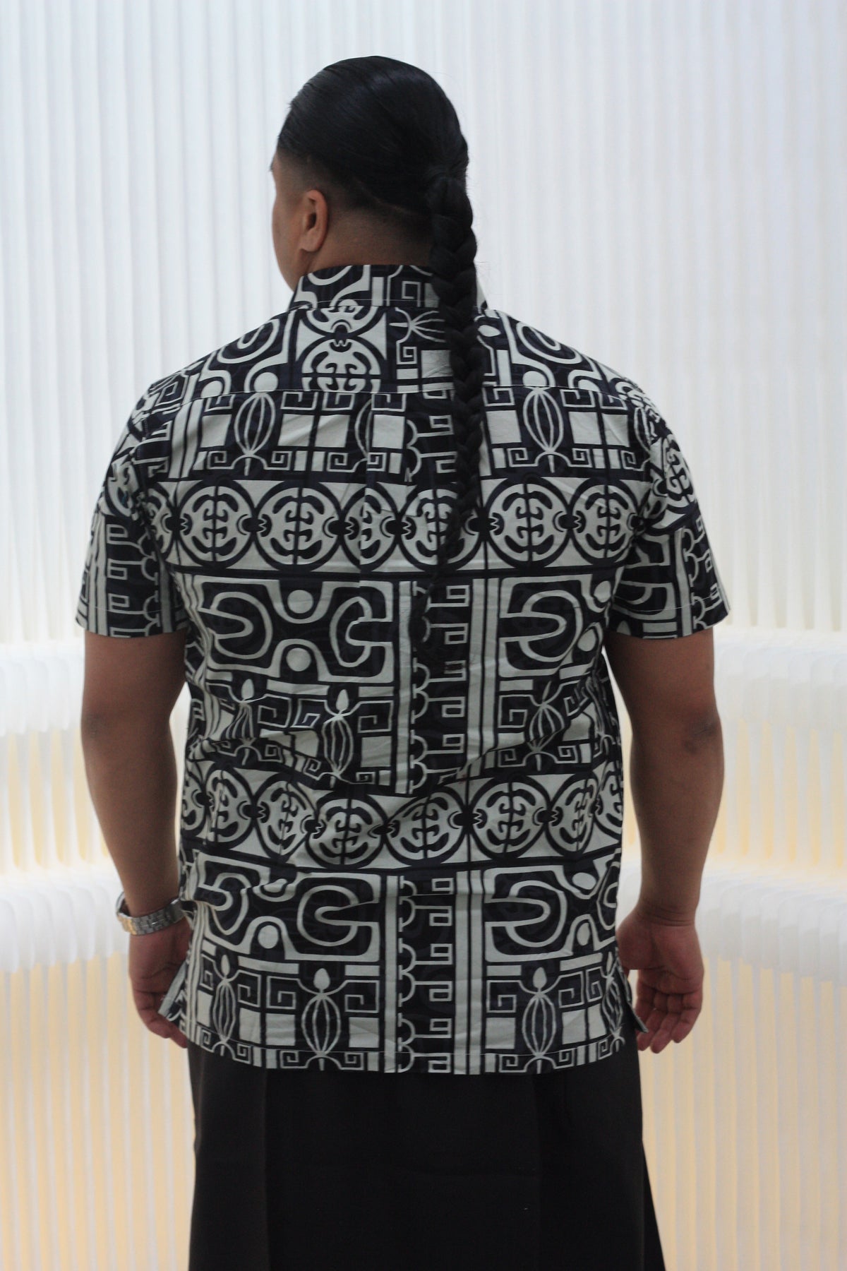 Kalavata Rivi Men's Shirt ( Black & Beige )SS3624