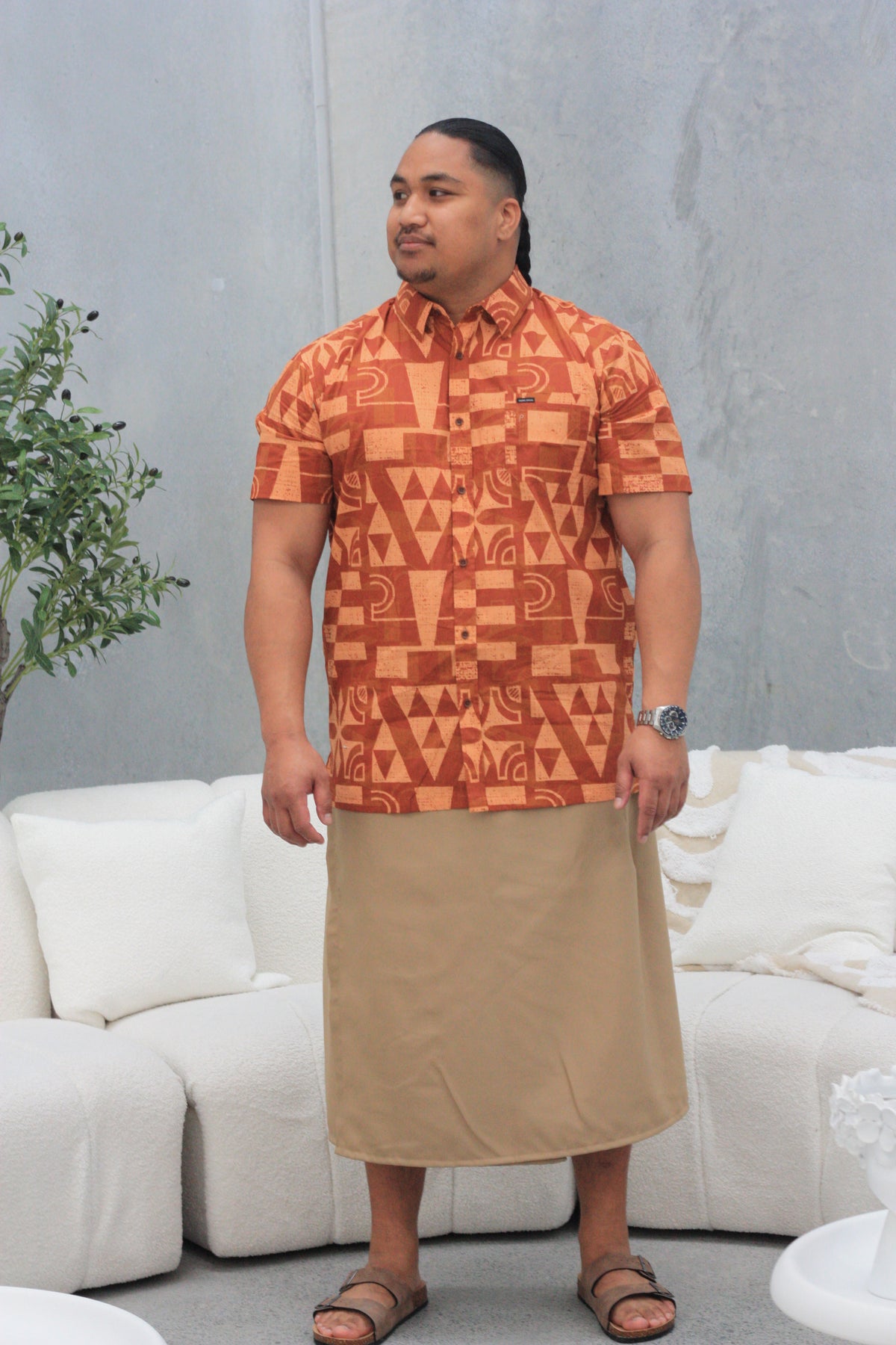 Kalavata Vio Men's Shirt ( Brown ) SS3626