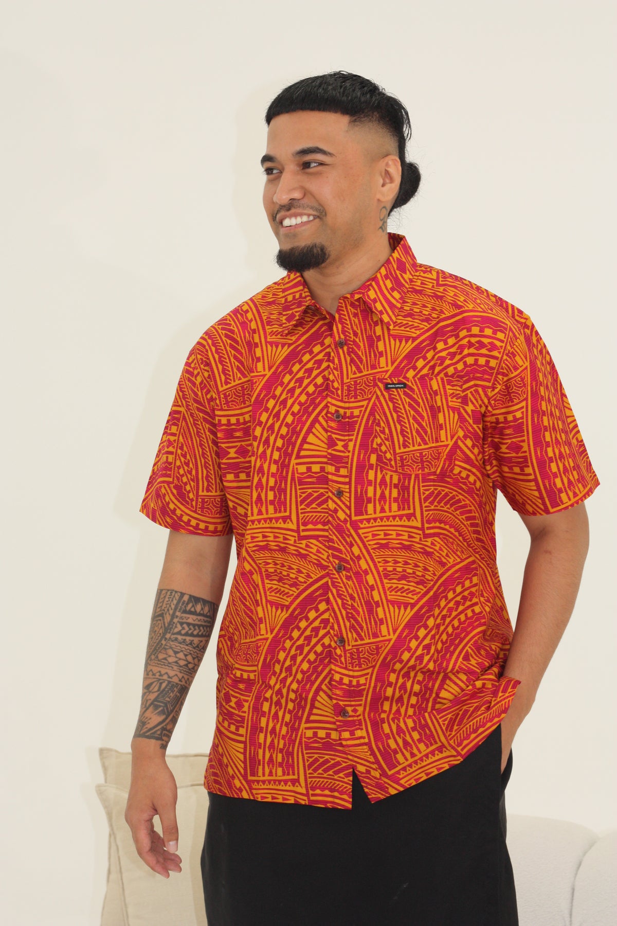 Kalavata Men's Shirt (SS4232) Maroon Rust