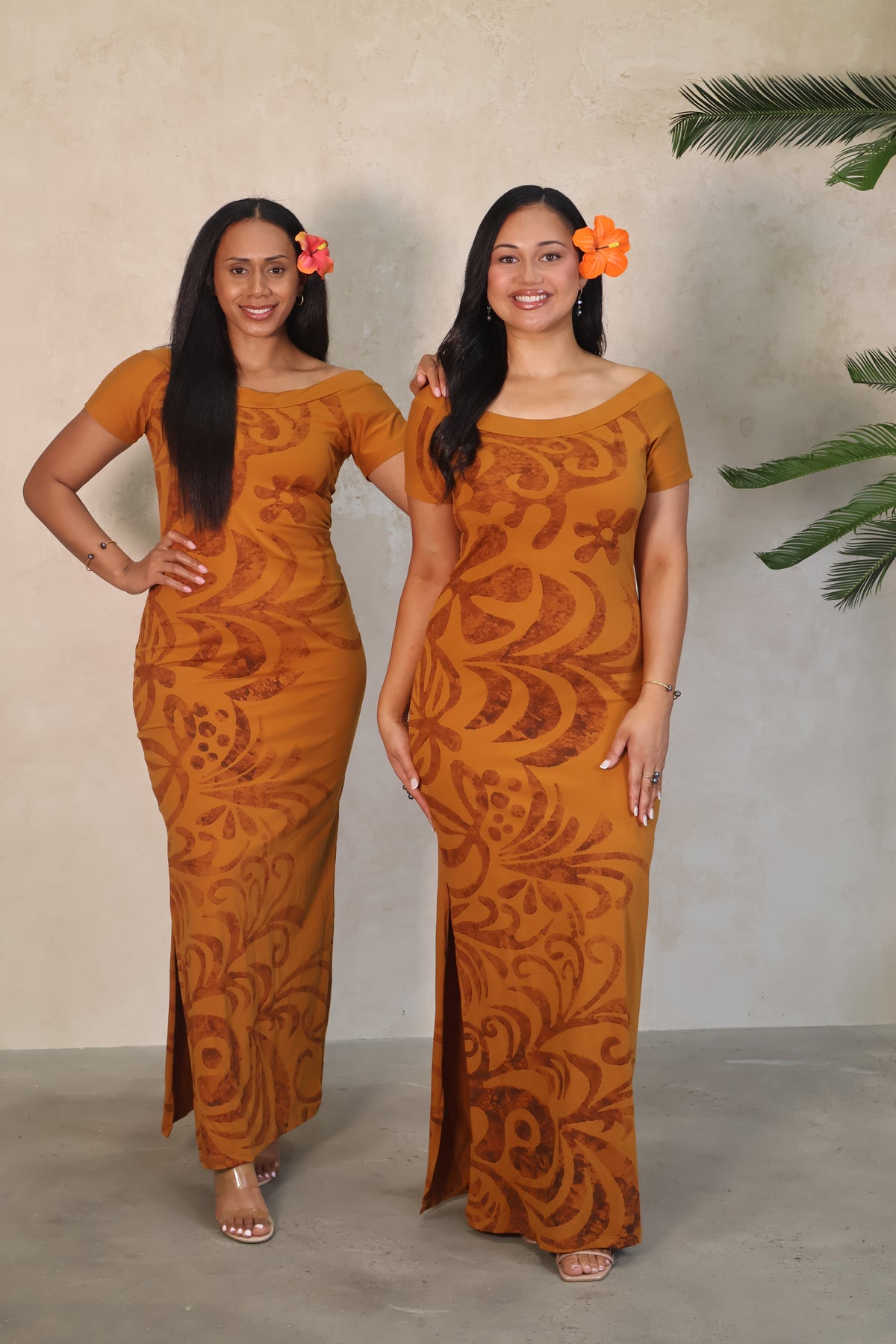 PIA Amber and Brown Fitted Dress