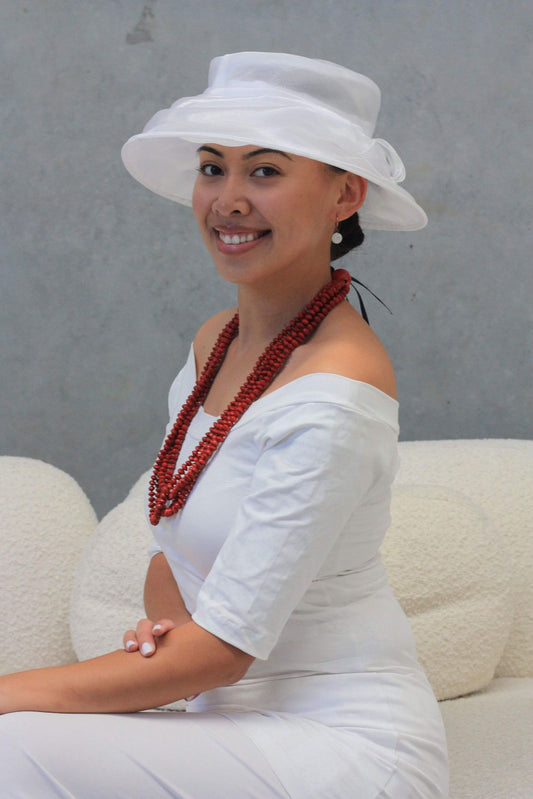 Organza Ribboned Church Hat (NEW)