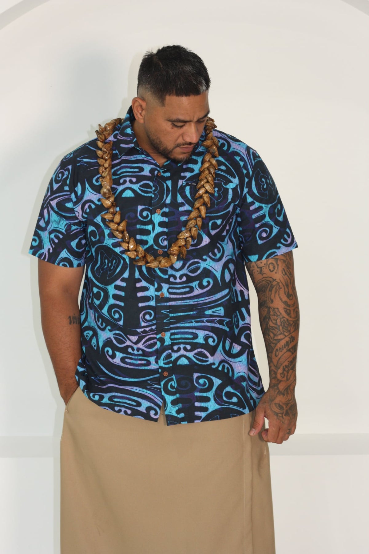 Akamu Mens Shirt Boselawa SS4449 (Deep Blue)