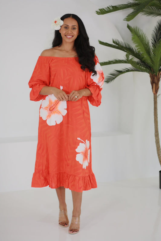 Cece's Laina Aute Dress in Orange