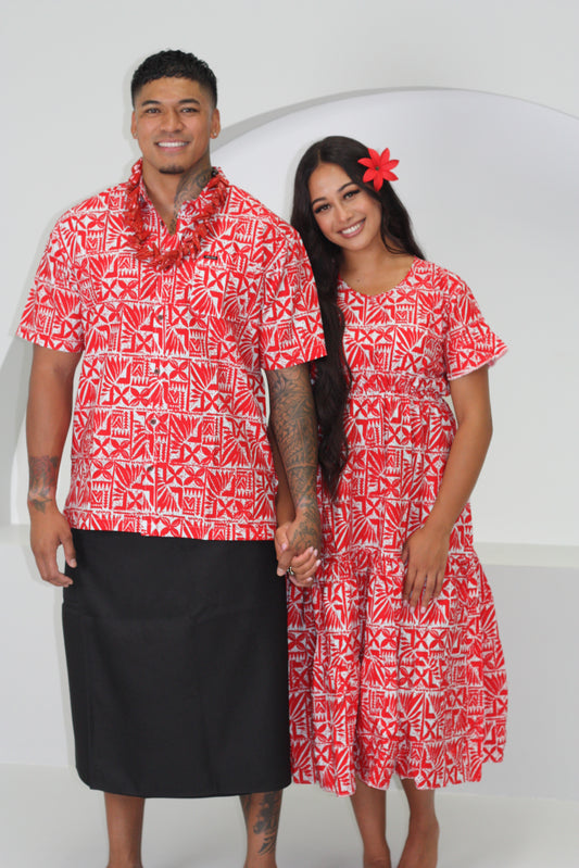 Tribal Men's Red Elei Shirt FB1718