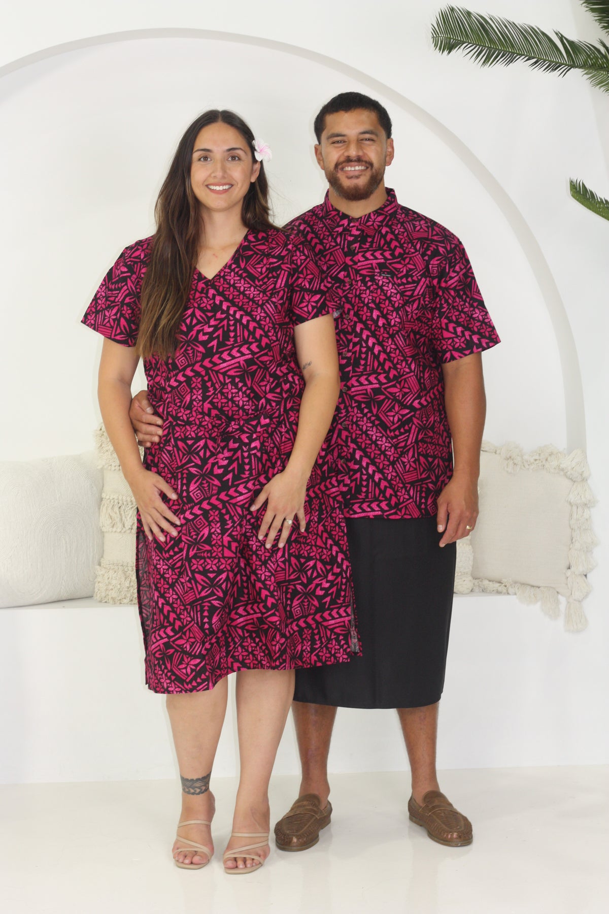 Tribal Origin Ladies Rivi Dress Black Pink LD4562