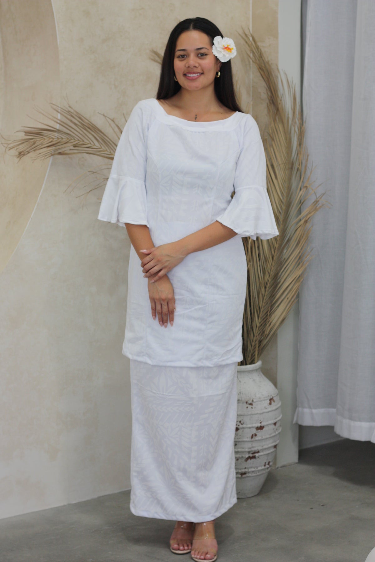 Rimani 3/4 flared sleeve Elei Puletasi (Size 12)