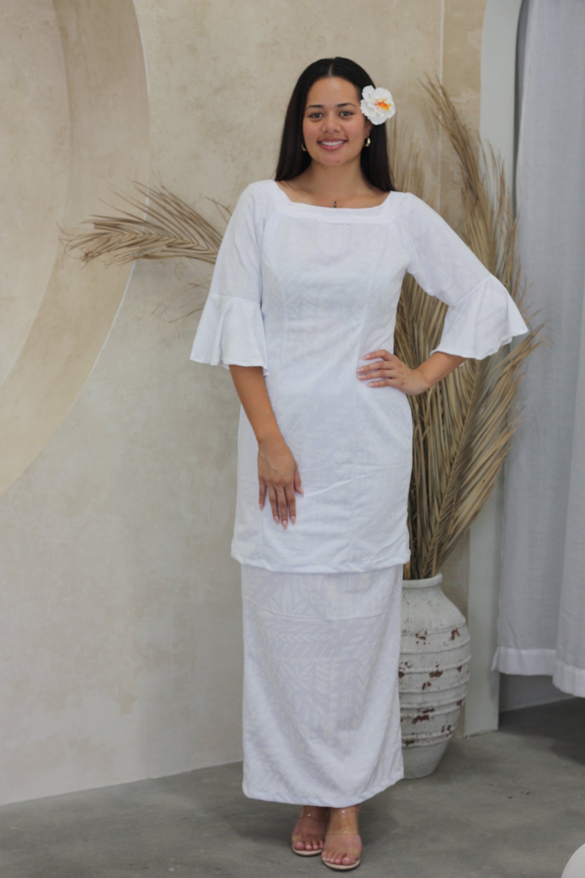 Rimani 3/4 flared sleeve Elei Puletasi (Size 12)