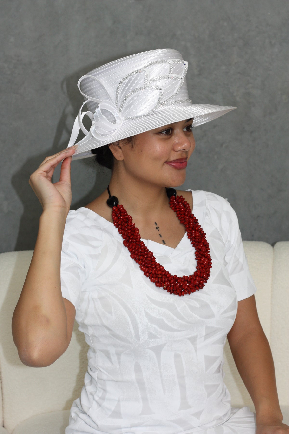 White Diamond Pedal Church Hat
