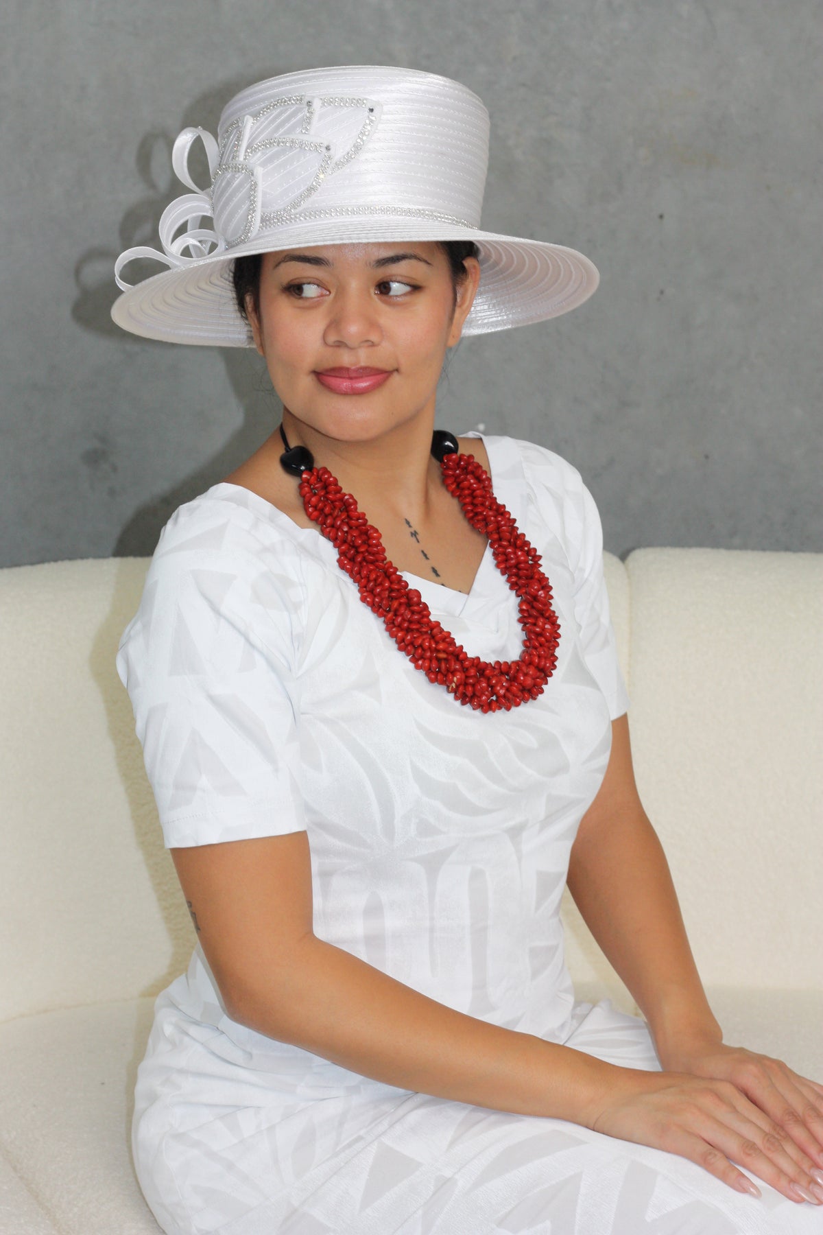 White Diamond Pedal Church Hat