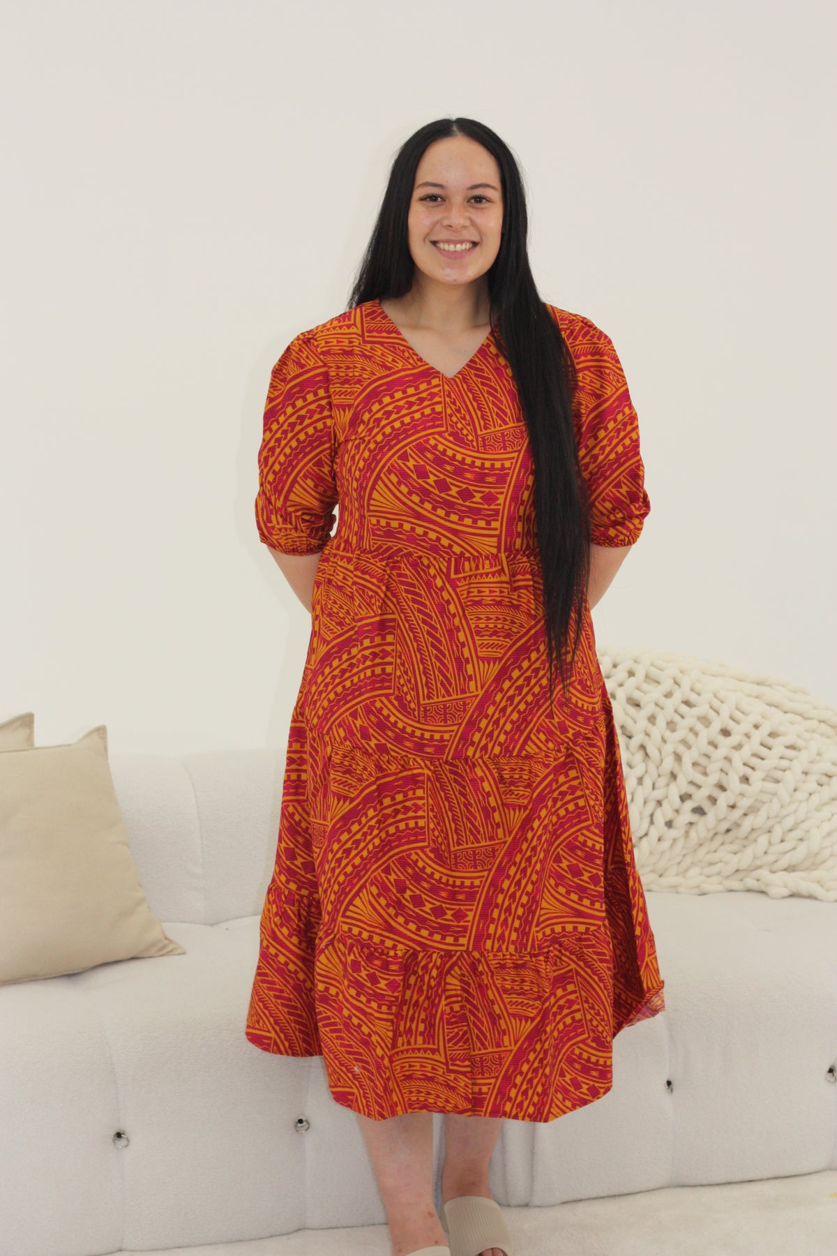 Kalavata Women's Lili Dress - Maroon Rust (LD4632)