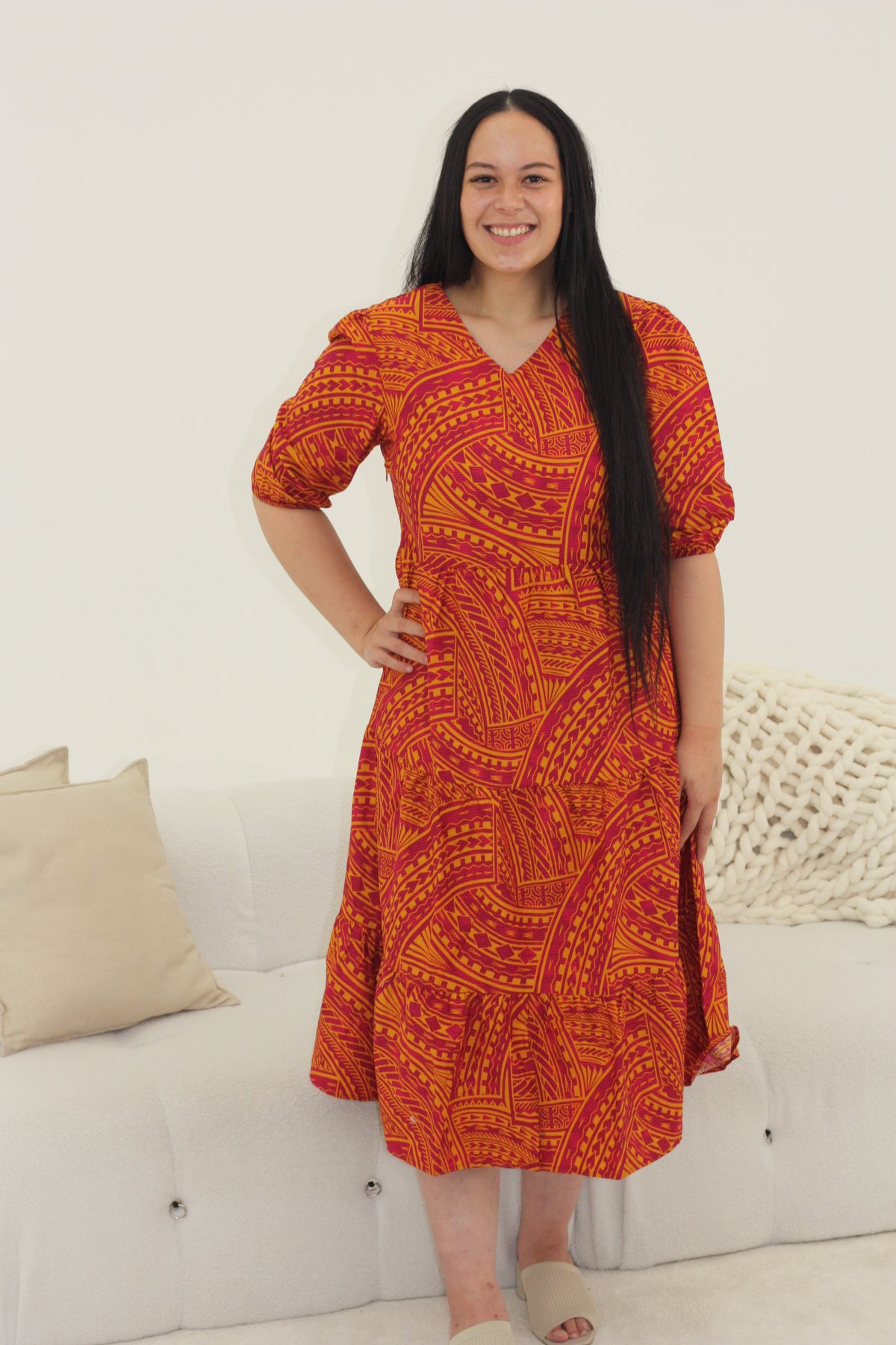 Kalavata Women's Lili Dress - Maroon Rust (LD4632)