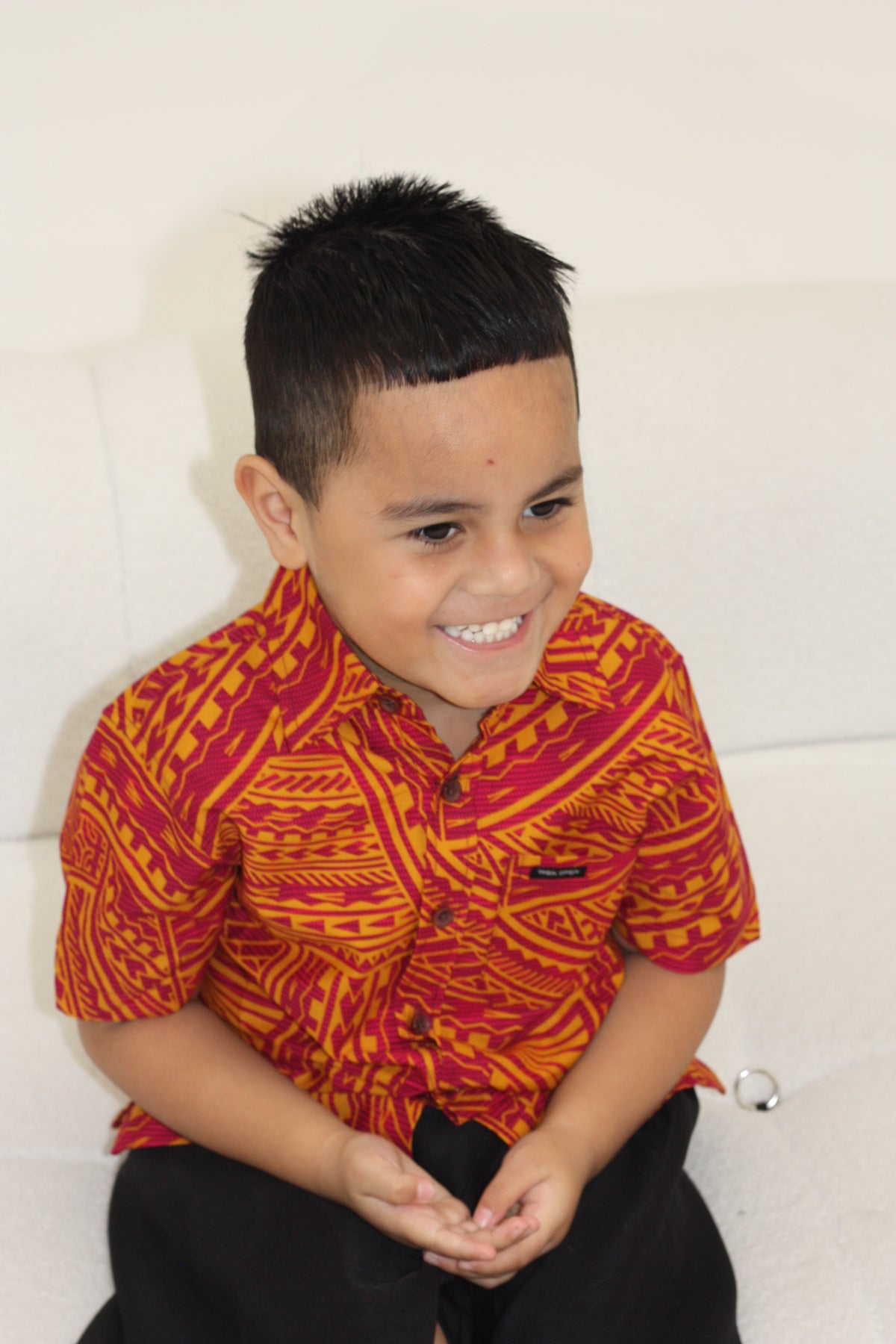 Kalavata Boy's Shirt (SB2061) Maroon Rust