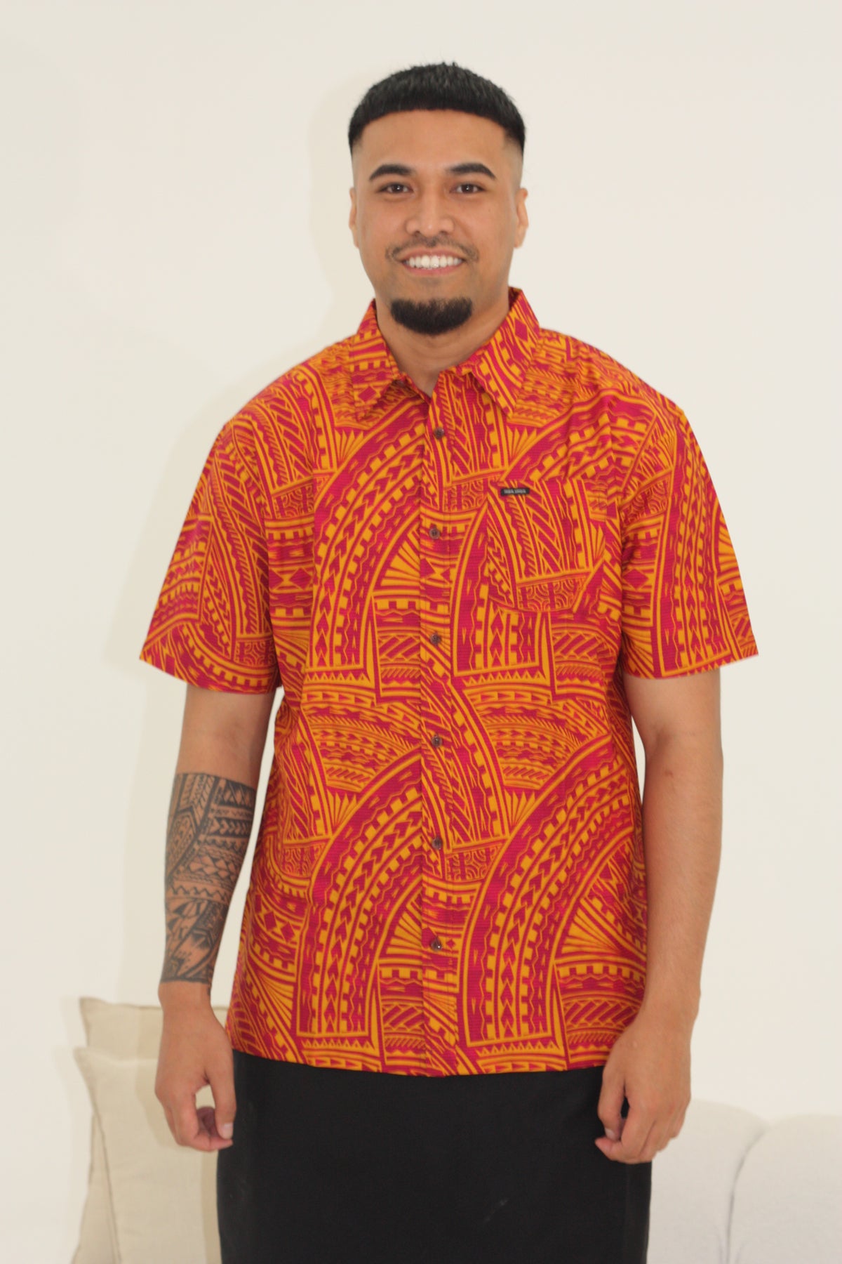 Kalavata Men's Shirt (SS4232) Maroon Rust