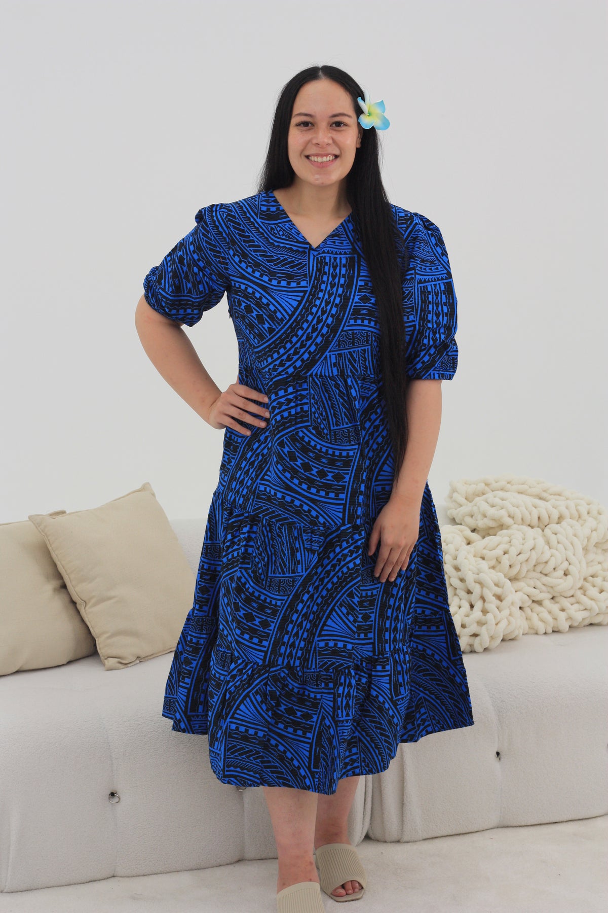 Kalavata Women's Lili Dress - Blue Black (LD4632)