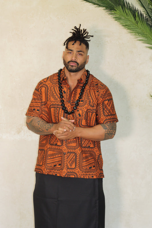 Tribal Origin Men's Elei Shirt ( Rust ) FB1400