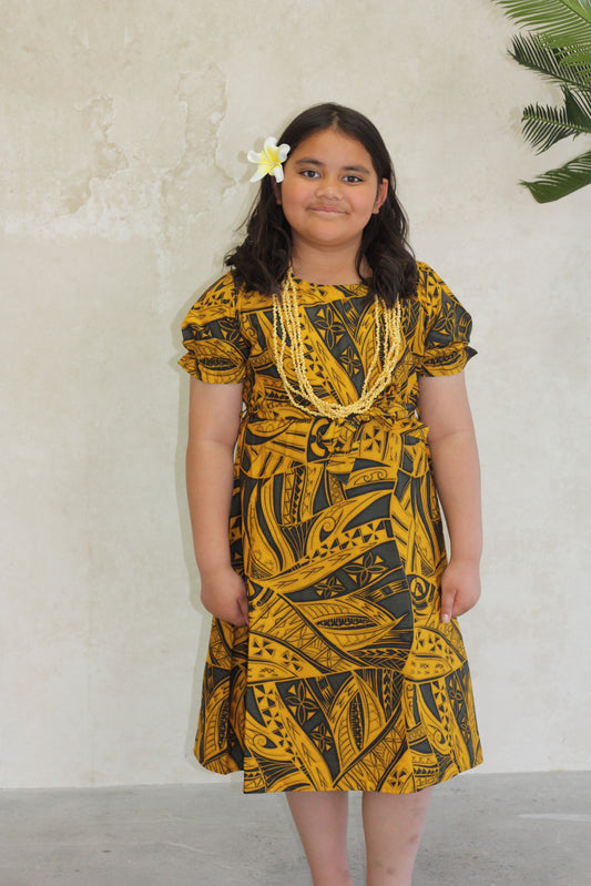 Tribal Origin Girls Rylee Dress FB1797 (Yellow)