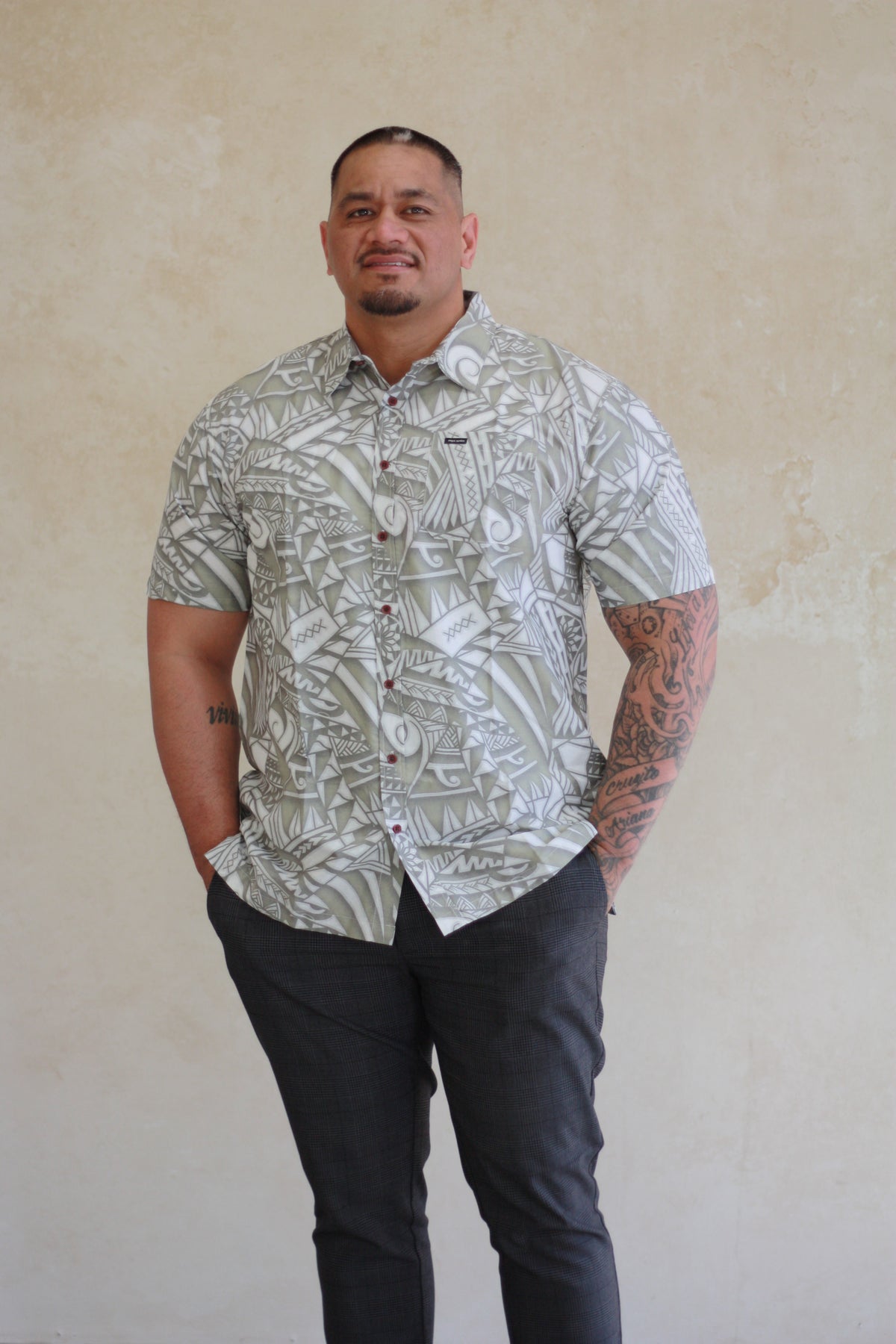 Tribal Men's Bula Shirt FB1800 (White)
