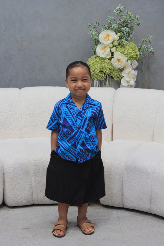 Mesian Boy's Elei Shirt in Blue (CT3240)