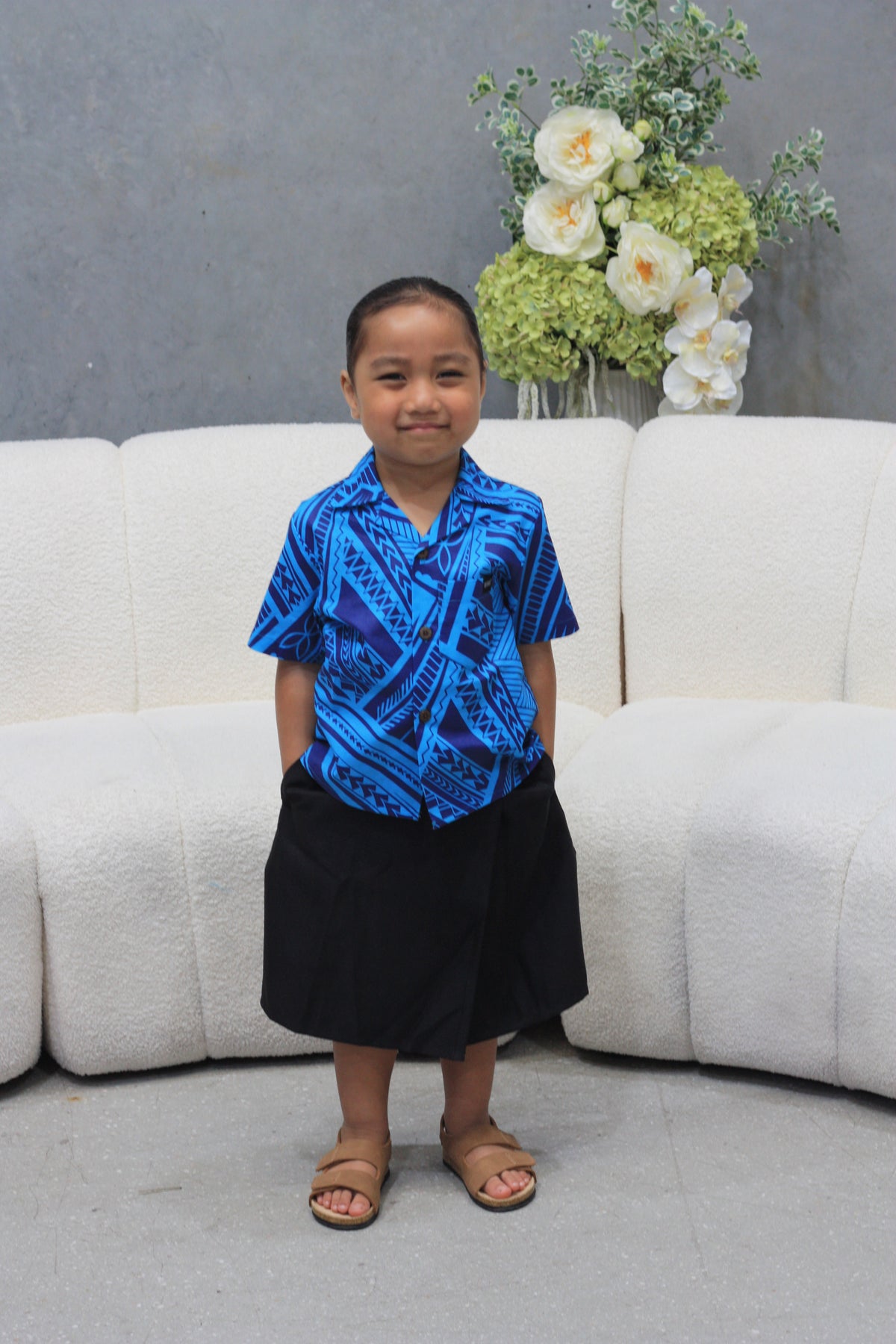 Mesian Boy's Elei Shirt in Blue (CT3240)