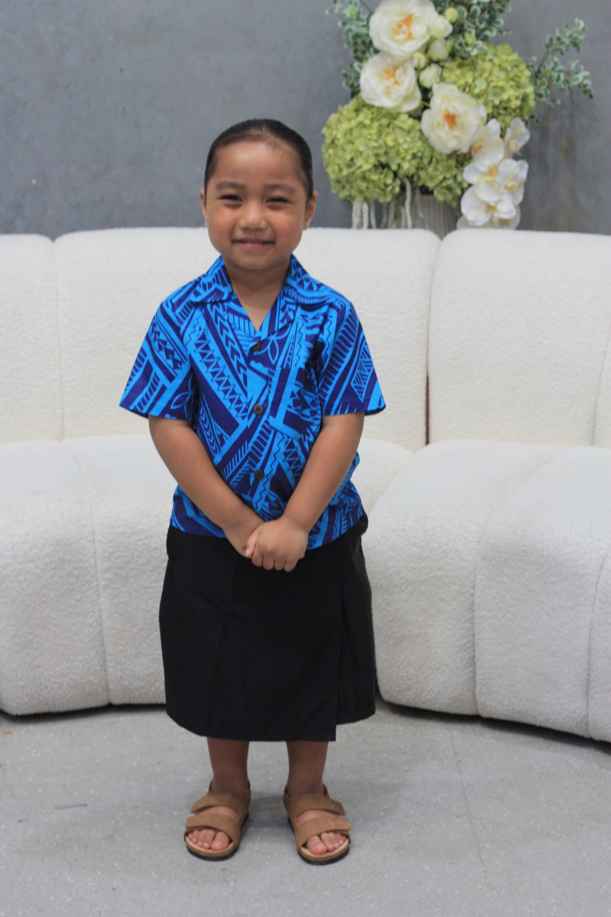 Mesian Boy's Elei Shirt in Blue (CT3240)