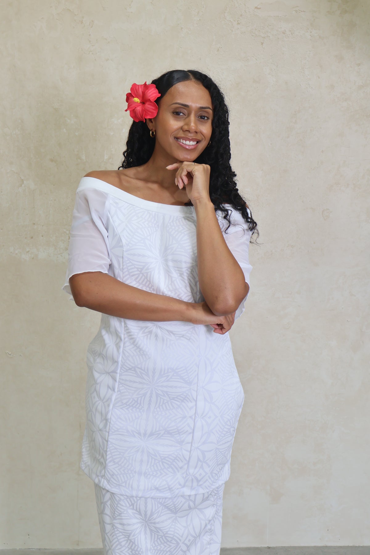 Rimani Samoa Fitted Chiffon Puletasi (Size 14 only)