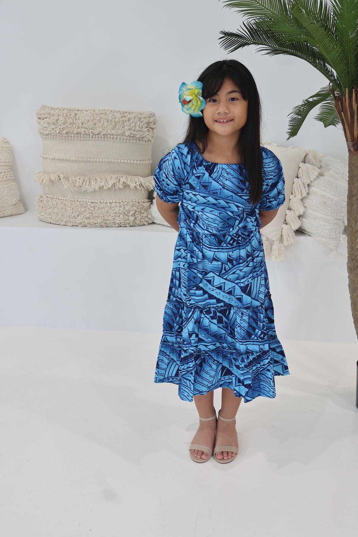 Tribal Origin Girls Luna Dress- FB1869 (Blue & Black)