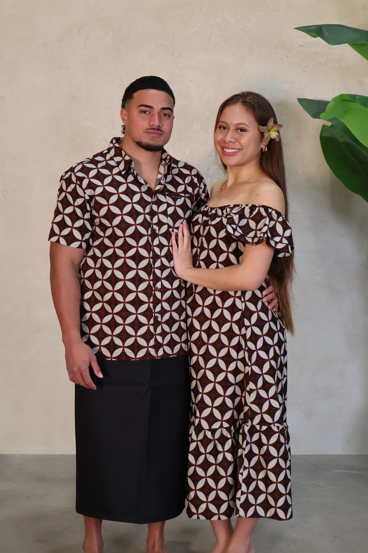 Tribal Origin Mens Bula Shirt FB1873 (Black/Brown)