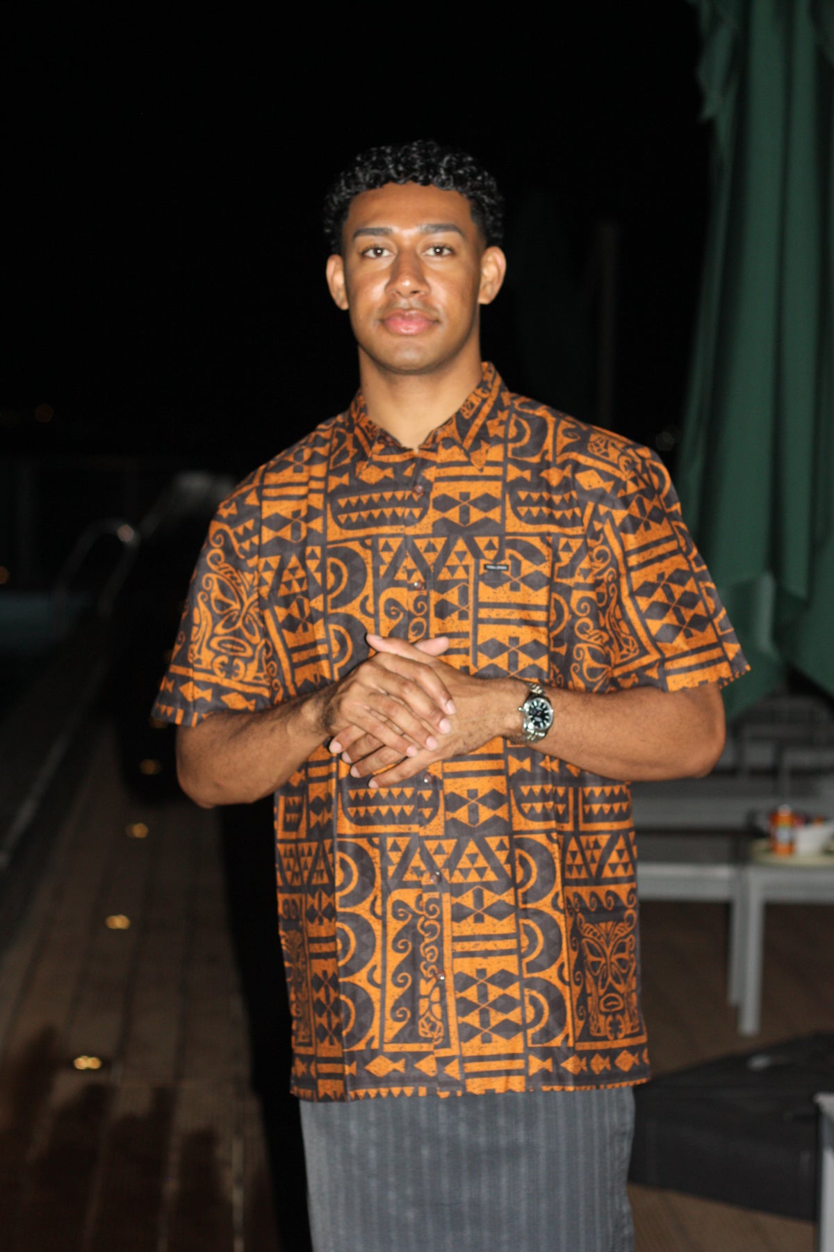 Tribal Origin Men's Elei Shirt - Crimson Black FB1610