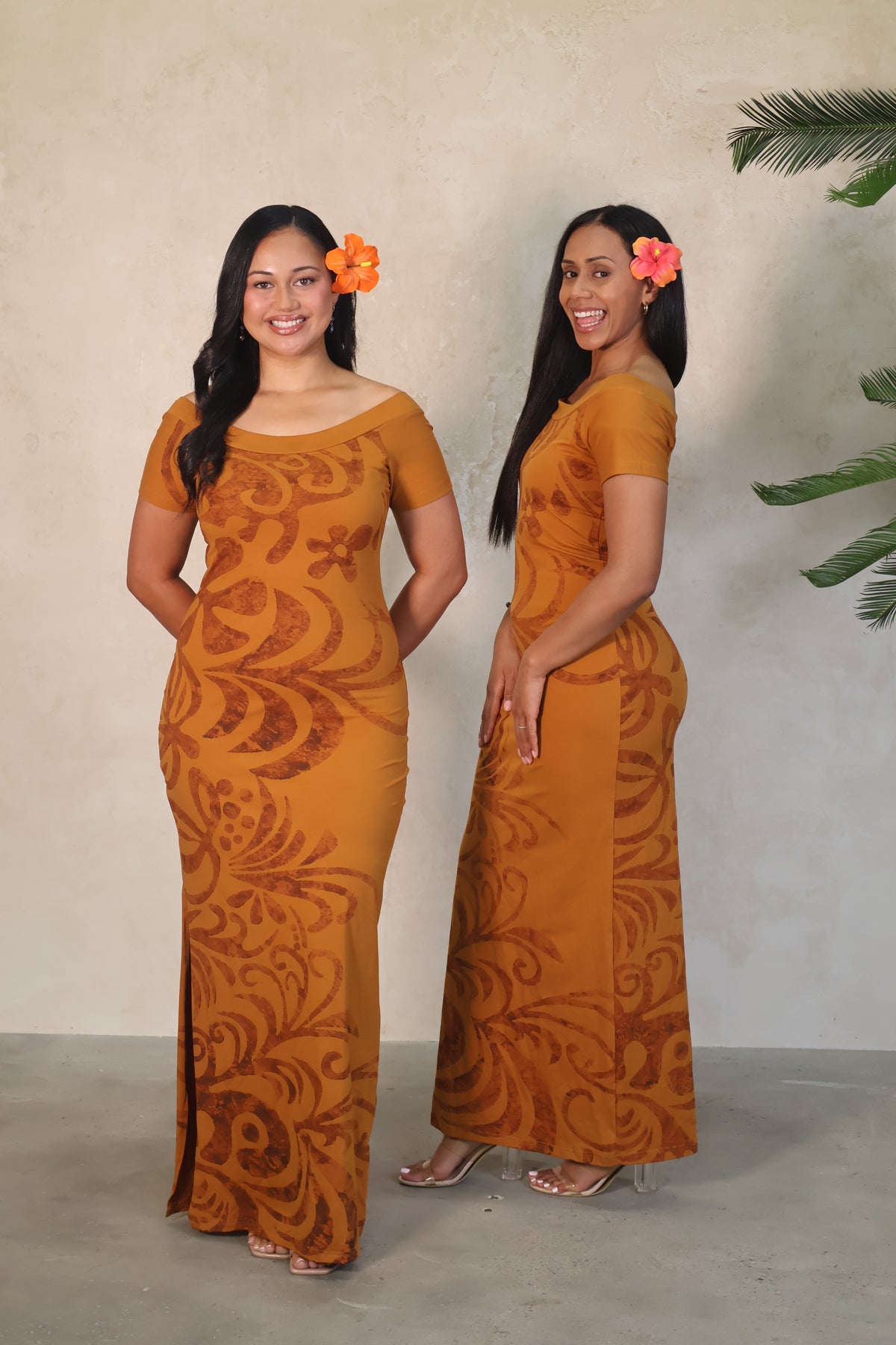 PIA Amber and Brown Fitted Dress
