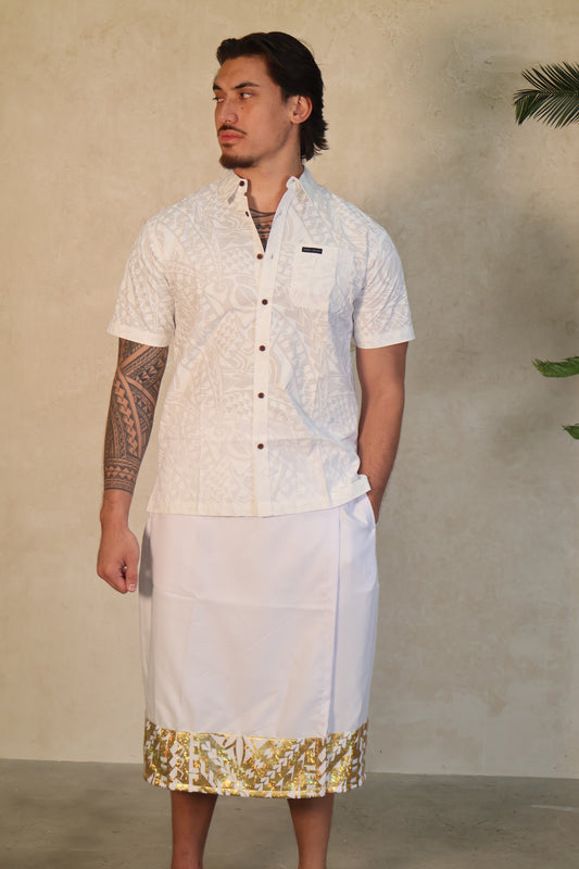 Iefaitaga-Sulu Men White & Gold Metallic