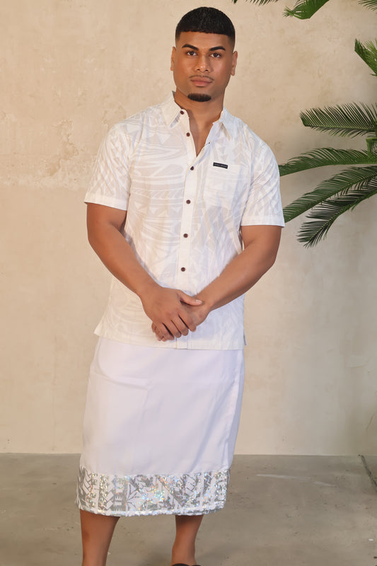Iefaitaga-Sulu Men White & Silver Metallic