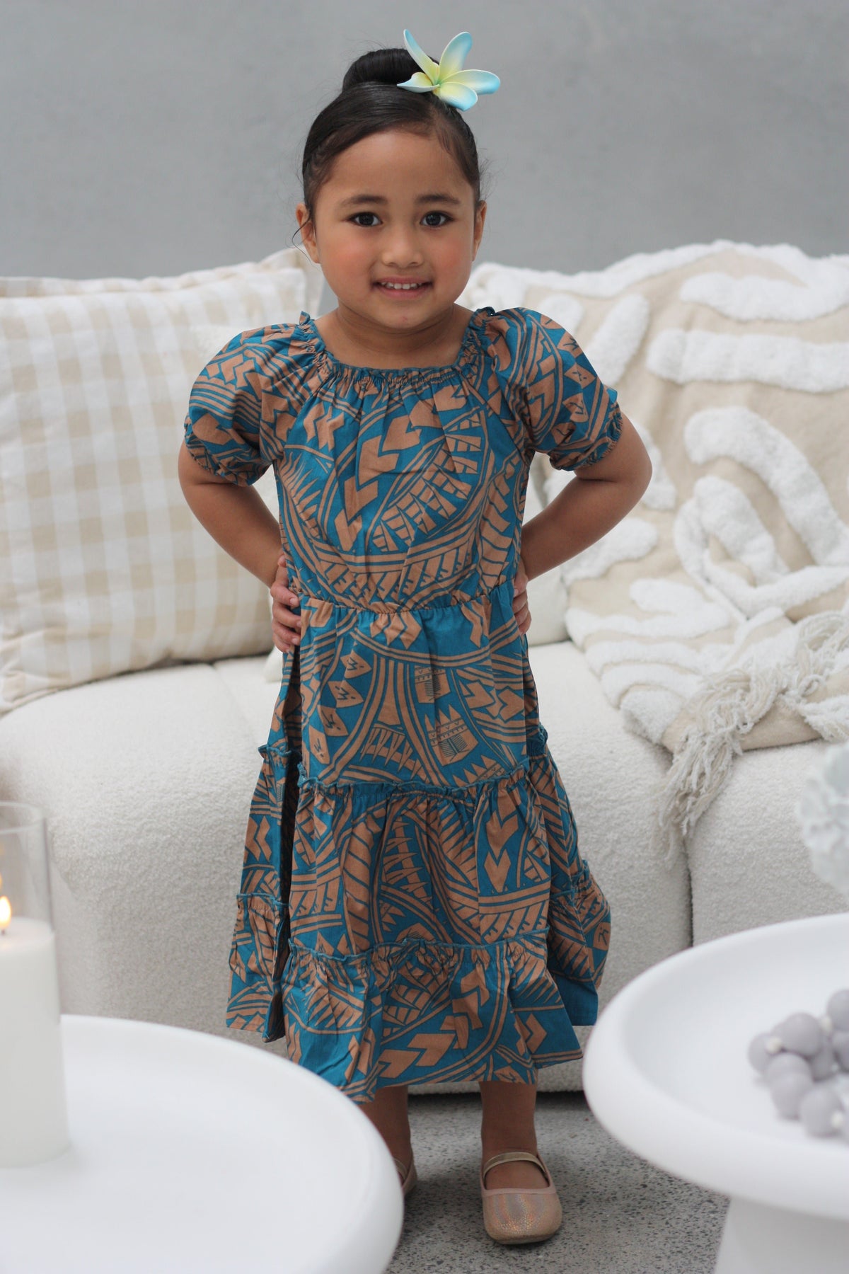 Kalavata Livai Girl's Dress ( Blue )
