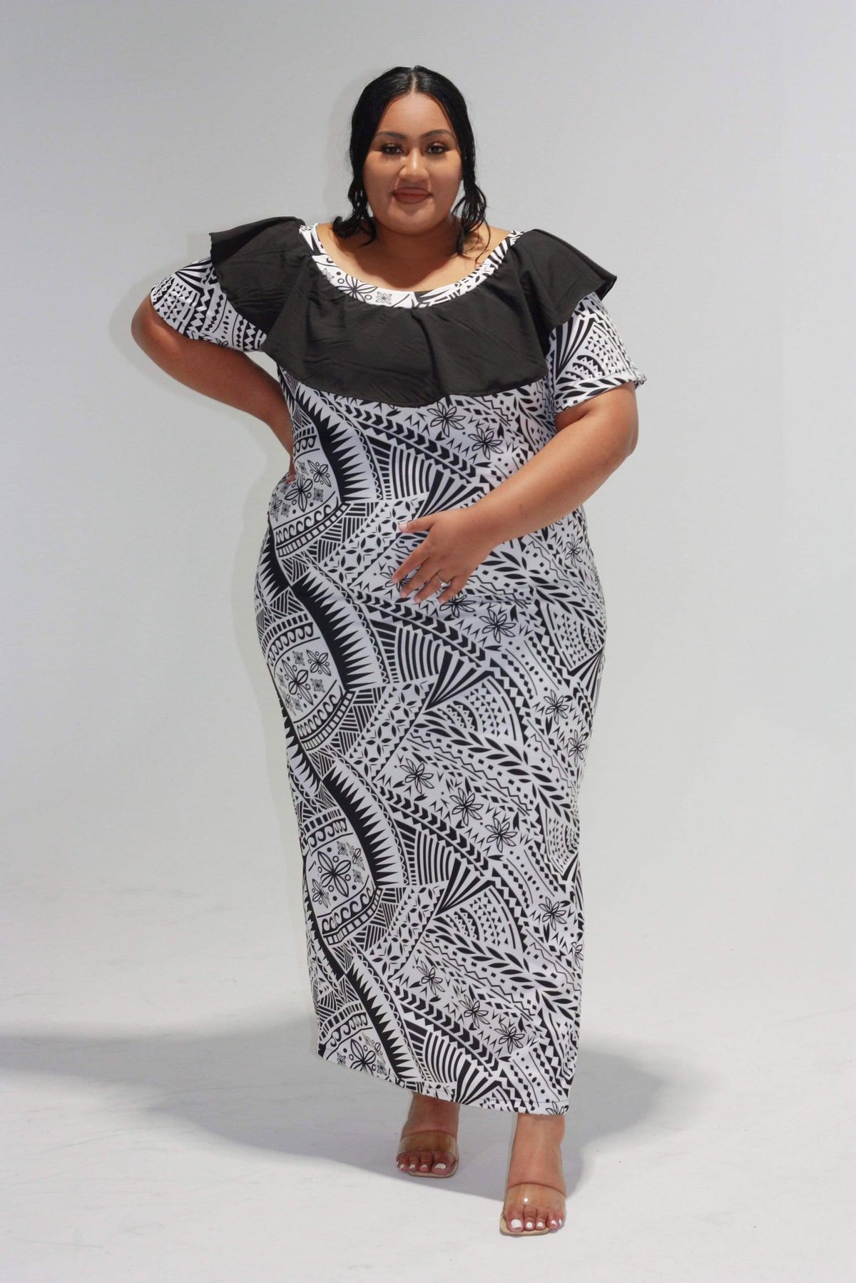 Cece's White & Black Masina Dress  (Sale)