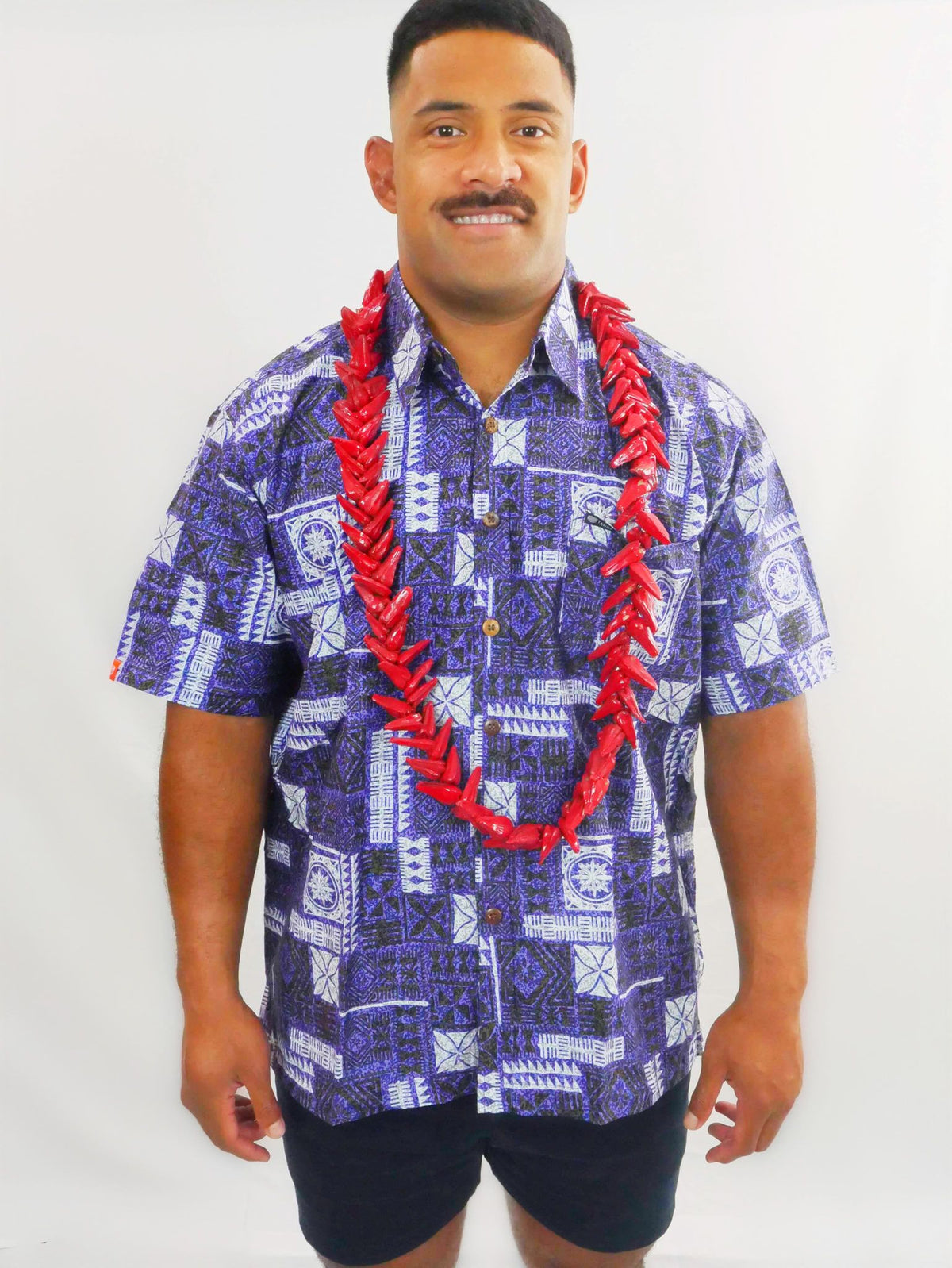 Tanoa Samoa Men's Bula Shirt ( Midnight Navy)