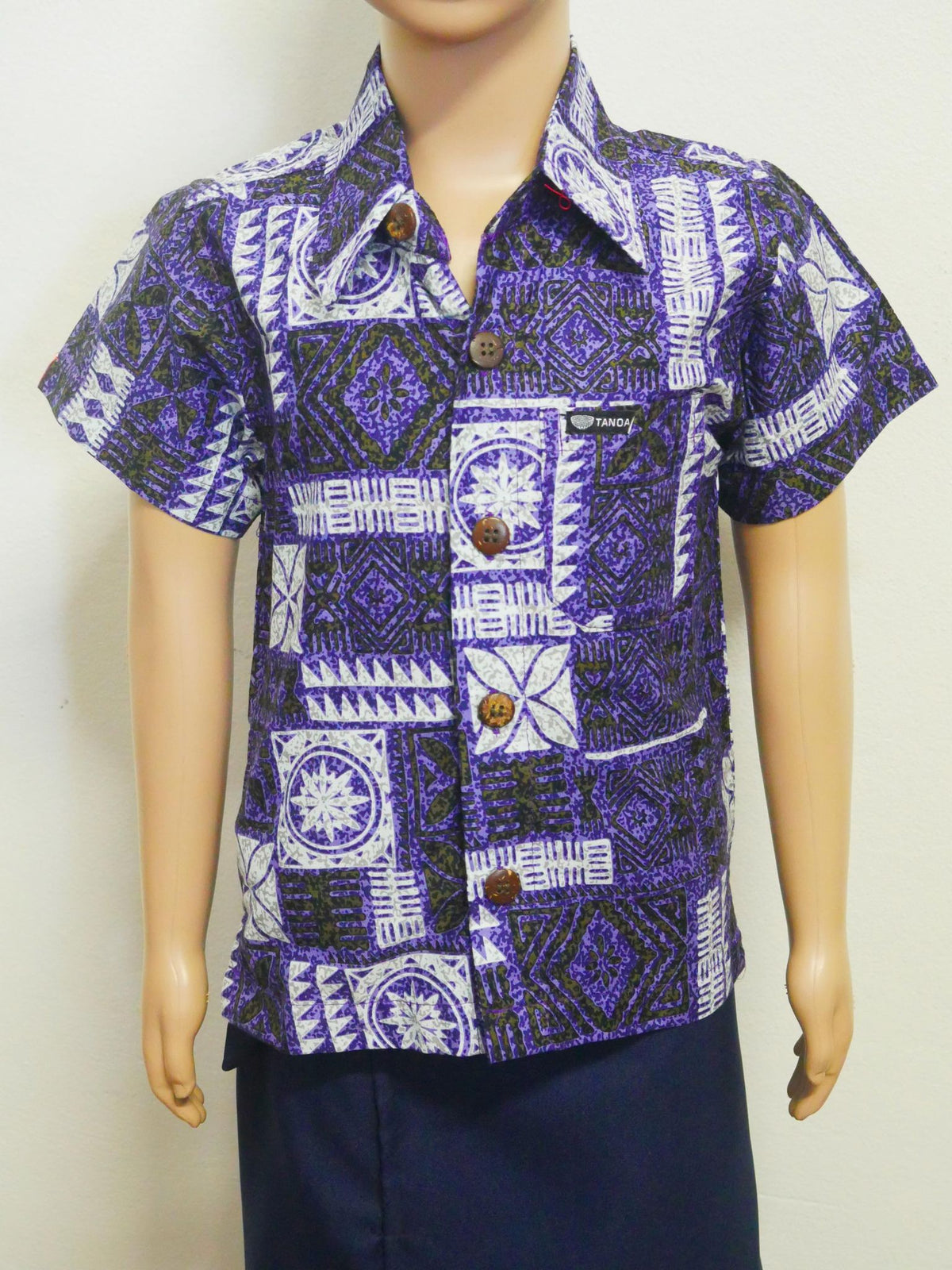 Tanoa Samoa Boys Shirt SB967 (Midnight Navy)