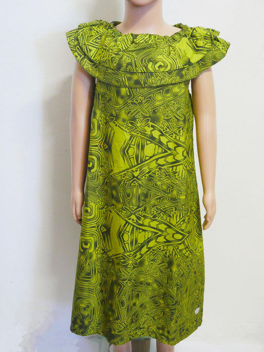 Tanoa Samoa Girl's Green Dress FB460 (Olive)