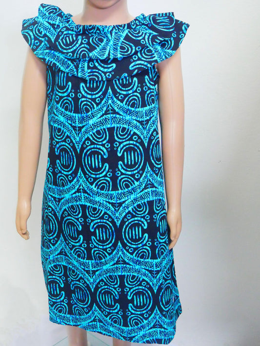 Tanoa Samoa Girl's Off-shoulder Dress (Jade)