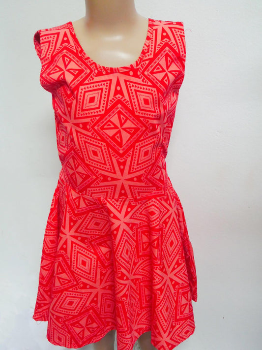 Tanoa Samoa Girls Red Dress (Ruby Red) LG1022
