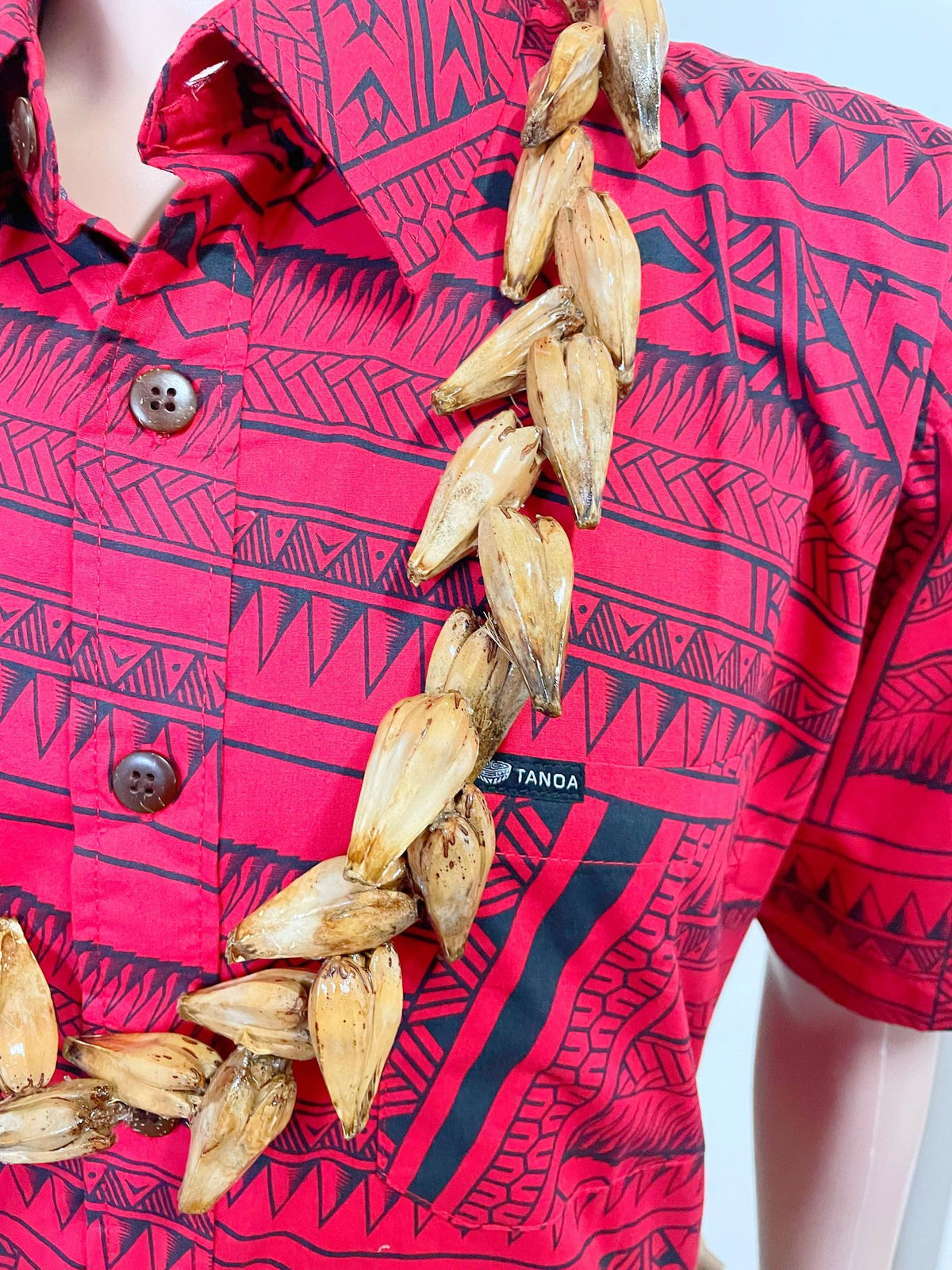 Tanoa Samoa Men's Red Shirt SS2592