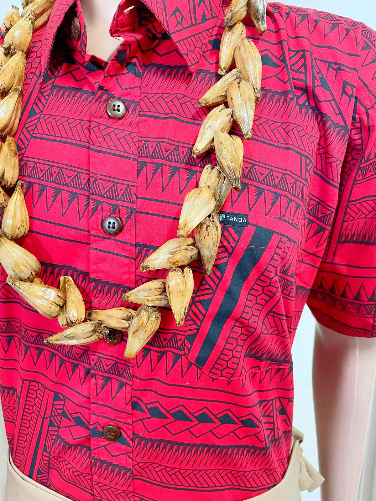Tanoa Samoa Men's Red Shirt SS2592